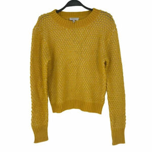 Harlyn Sweater Women's Sz S Yellow Pullover Crew Neck Straight Hem Bubble Knit